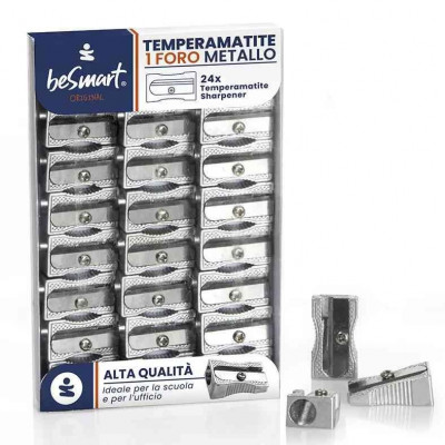 Temperino Temperamatite 1 Foro Metallo - Box 24Pz (00030228)