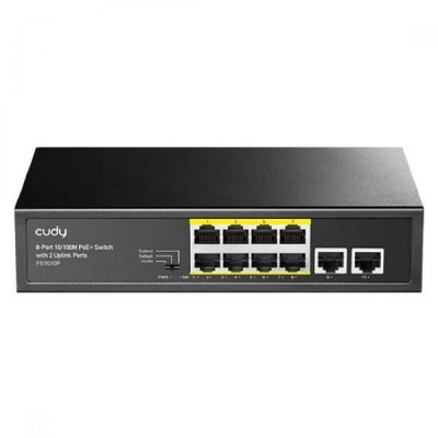 Switch Rete 8 Porte Poe + 2 Porte Uplink 10/100Mbps 120W (Fs1010P)