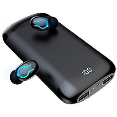 Auricolari Con Powerbank Q66 Tws Bluetooth 5 Nero