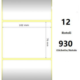 White 102x76mm, 930 Et/Rotolo Z-2000D 4x3x1 Core,circonferenza 111mm White 102x76mm, 930 Et/Rotolo Z-2000D 4x3x1 Core, 12 Rolls