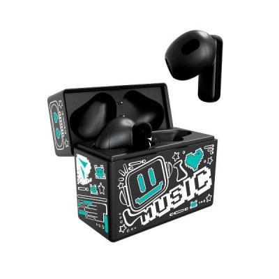 Auricolari Earbuds Con Pattern Verde Tm-Xm191-Bkgr