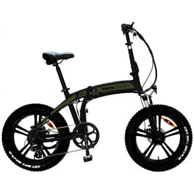 Bici Elettrica Con Pedalata Assistita Fat Bike Tokio - 250W - Nero/Verde (Md-E20Ff3-G)