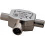 Splitter coax in ottone nichelato - 1 presa/2 spine