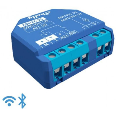 Shelly Plus 1 -Smart Relay 16A AC/DC WiFi/BT + cont. pulito