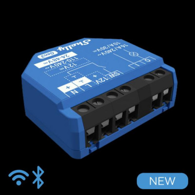Shelly 1 Gen3 - Smart Relay 16A AC/DC WiFi/BT + cont. pulito