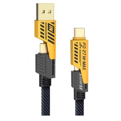 CAVO 4 IN 1 MULTI USB - NYLON - USB-C CON USB A/USB C, 65W TYPE C+ 27W PD (Q-SJ60) (Andowl)