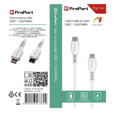 Cavo Lightning - Usb Tipo-C Pp15Cl624W (Ecl150) 1.5Mt Bianco