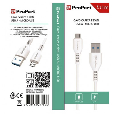 Cavo Usb-A - Micro Usb Pp1Mi556W (Eam100) 1Mt Bianco