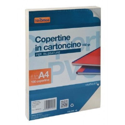 Copertine A4 Quadranti In Cartoncino Per Rilegature 230Gr Nero (100Fg) 38Nik010/2