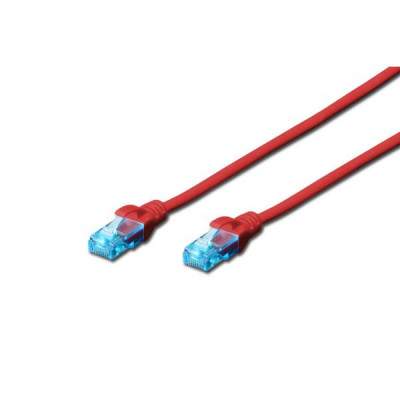 CAVO DI RETE DRITTO NON SCHERMATO CAT.5E 2 MT COLORE ROSSO (Digitus)