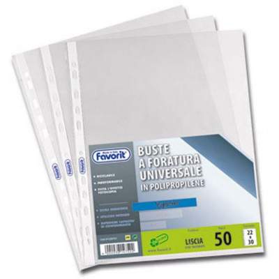 BUSTE FORATE SUPERIOR 22X30 150MY (100460120) - 50 PEZZI (Favorit)