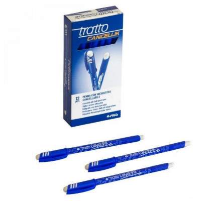 PENNA CON INCHIOSTRO CANCELLABILE TRATTO CANCELLIK - 12 PZ - BLU (F826101) (Fila)