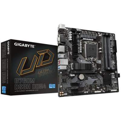 GIGABYTE B760M DS3H DDR4 Scheda Madre - Supporta CPU Intel Core di 14a Generazione, VRM Digitale 6+2+1 Fasi, fino a 5333MHz