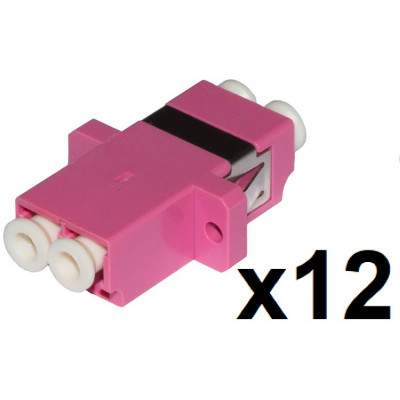 CONFEZIONE 12 ADATTATORI FIBRA OTTICA LC/LC MULTIMODE DUPLEX OM4 (LKLCD412) (Link)