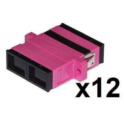 CONFEZIONE 12 ADATTATORI FIBRA OTTICA SC/SC MULTIMODE DUPLEX OM4 (LKSCD412) (Link)