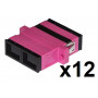 CONFEZIONE 12 ADATTATORI FIBRA OTTICA SC/SC MULTIMODE DUPLEX OM4 (LKSCD412) (Link)