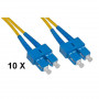 CONFEZIONE 10 CAVI FIBRA OTTICA SC A SC SINGLEMODE DUPLEX OS2 MT.1 (LKSCSC901E) (Link)