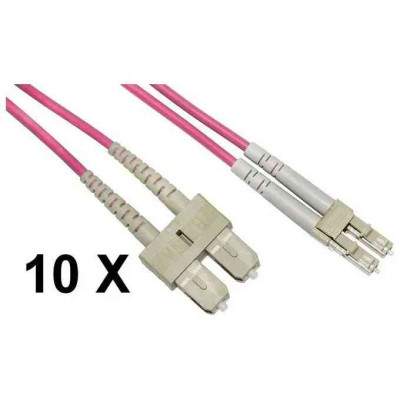 CONFEZIONE 10 CAVI FIBRA OTTICA LC A SC MULTIMODE DUPLEX OM4 MT.1 (LKLCSC4501E) (Link)