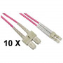 CONFEZIONE 10 CAVI FIBRA OTTICA LC A SC MULTIMODE DUPLEX OM4 MT.1 (LKLCSC4501E) (Link)