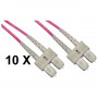 CONFEZIONE 10 CAVI FIBRA OTTICA SC A SC MULTIMODE DUPLEX OM4 MT.1 (LKSCSC4501E) (Link)