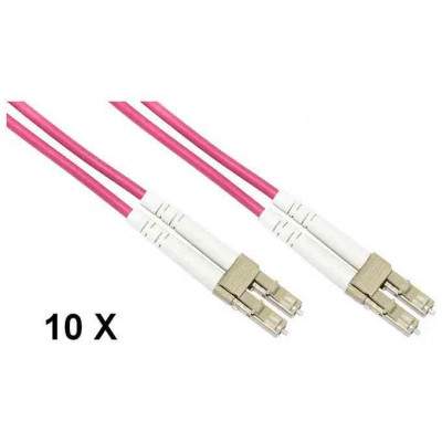 CONFEZIONE 10 CAVI FIBRA OTTICA LC A LC MULTIMODE DUPLEX OM4 MT.2 (LKLCLC4502E) (Link)