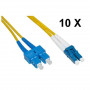 CONFEZIONE 10 CAVI FIBRA OTTICA LC A SC SINGLEMODE DUPLEX OS2 MT.1 (LKLCSC901E) (Link)