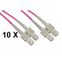CONFEZIONE 10 CAVI FIBRA OTTICA SC A SC MULTIMODE DUPLEX OM4 MT.2 (LKSCSC4502E) (Link)