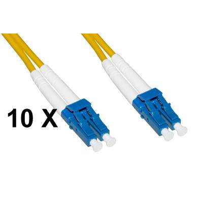 CONFEZIONE 10 CAVI FIBRA OTTICA LC A LC SINGLEMODE DUPLEX OS2 MT.2 (LKLCLC902E) (Link)