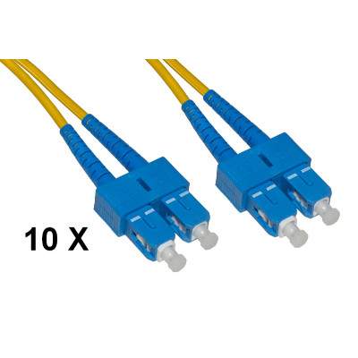 CONFEZIONE 10 CAVI FIBRA OTTICA SC A SC SINGLEMODE DUPLEX OS2 MT.2 (LKSCSC902E) (Link)