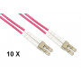 CONFEZIONE 10 CAVI FIBRA OTTICA LC A LC MULTIMODE DUPLEX OM4 MT.5 (LKLCLC4505E) (Link)
