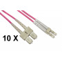 CONFEZIONE 10 CAVI FIBRA OTTICA LC A SC MULTIMODE DUPLEX OM4 MT.5 (LKLCSC4505E) (Link)