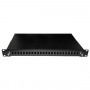 CASSETTO FIBRA OTTICA 24 PORTE PER ADATTATORI LC DUPLEX E SC SIMPLEX 1 UNITA' PER INSTALLAZIONE 19" NERO CON BINARI TELESCOPICI