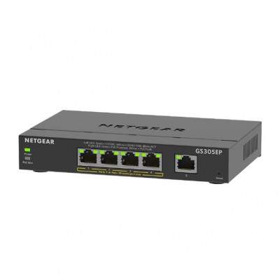 NETGEAR 5-Port Gigabit Ethernet PoE+ Plus Switch (GS305EP) Gestito L2/L3 Gigabit Ethernet (10/100/1000) Supporto Power over