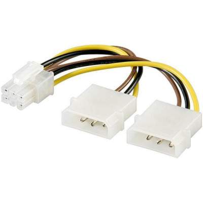 CAVO SDOPPIATORE ALIMENTAZIONE MOLEX A 6PIN PER SK VIDEO PCI-E (AKPCIP6) (No Brand)