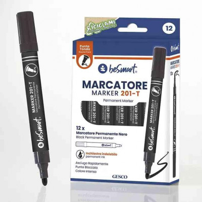 Pennarello Marcatore Punta Tonda Marker 201-T Nero Conf. 12Pz (00320079)