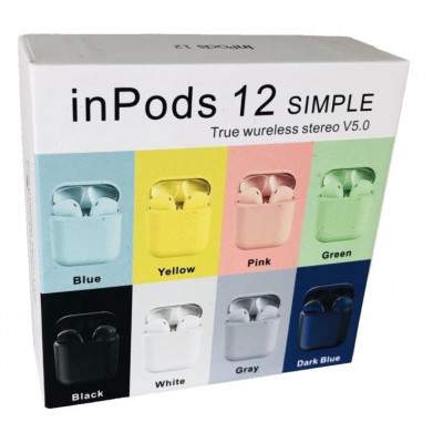 AURICOLARI BLUETOOTH WIRELESS INPODS 12 - COLORE NERO (No Brand)