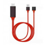 CAVO HDTV ADATTATORE VIDEO UNIVERSALE 3IN1 IPHONE ANDROID TYPE-C LIGHTNING MICRO USB A HDMI - 1MT (No Brand)