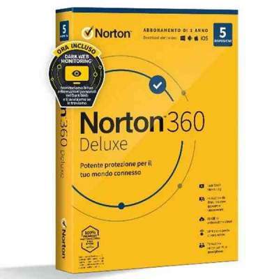 Norton 360 Deluxe 2024 | Antivirus per 5 dispositivi | Licenza di 1 anno | Secure VPN e Password Manager | PC, Mac, tablet e