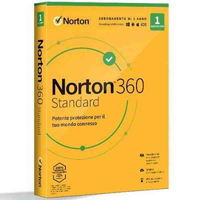 Norton 360 Standard 2024| Antivirus per 1 dispositivo | Licenza di 1 anno con rinnovo automatico | Secure VPN e Password