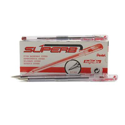 PENNA A SFERA SUPERB ROSSO (12 PEZZI) (Pentel)