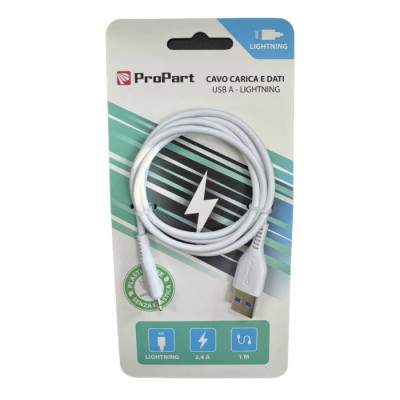 CAVO LIGHTNING - USB TIPO-A PP1LT570W (EAL100) 1MT BIANCO (Propart)