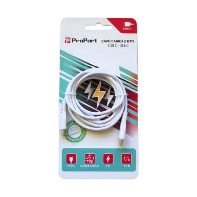 CAVO USB TIPO-C - TIPO-C PP15CC631W (ECC150) 1.5MT BIANCO (Propart)