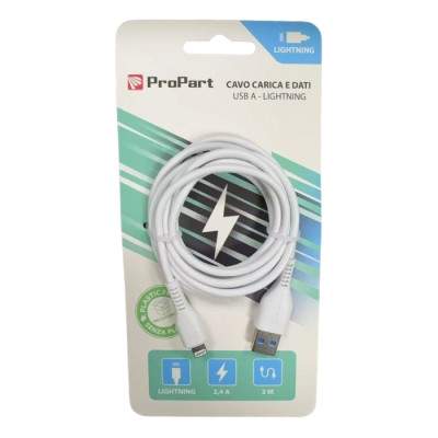 CAVO LIGHTNING - USB TIPO-A (PP2LT617W) ECL200 2MT BIANCO (Propart)