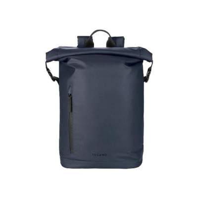 BORSA ZAINO ROLLO PER NOTEBOOK 15,6" E MACBOOK PRO 16" - IN TESSUTO RICICLATO RESINATO TASCA INTERNA E TASCA ESTERNA BLU (BKROL