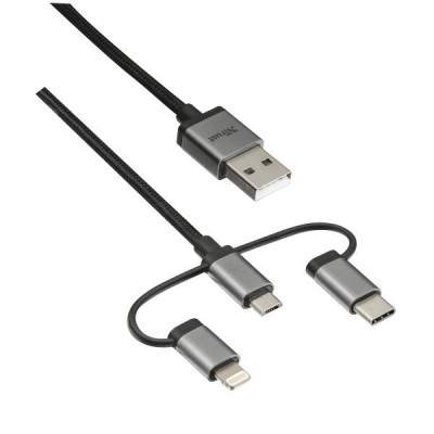 Trust 22693 cavo USB USB 2.0 1 m USB A Micro-USB B Nero, Argento