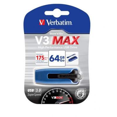 Verbatim V3 MAX - Memoria USB 3.0 da 64 GB - Blu
