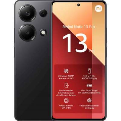 SMARTPHONE REDMI NOTE 13 PRO 8+256GB 4G MIDNIGHT BLACK EU NERO (Xiaomi)