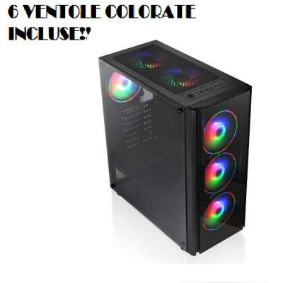 CASE GAMING TX-192-11 M-ATX CON 6 VENTOLE COLORATE INCLUSE (Ktx)