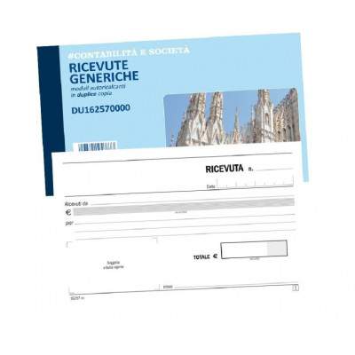 BLOCCO RICEVUTE GENERICHE 10X16,8 - 5 PEZZI (Data Ufficio)