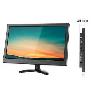 Monitor 13.3" Hd Per Telecamere Display Led Hdmi-Vga-Bnc-Usb-Av